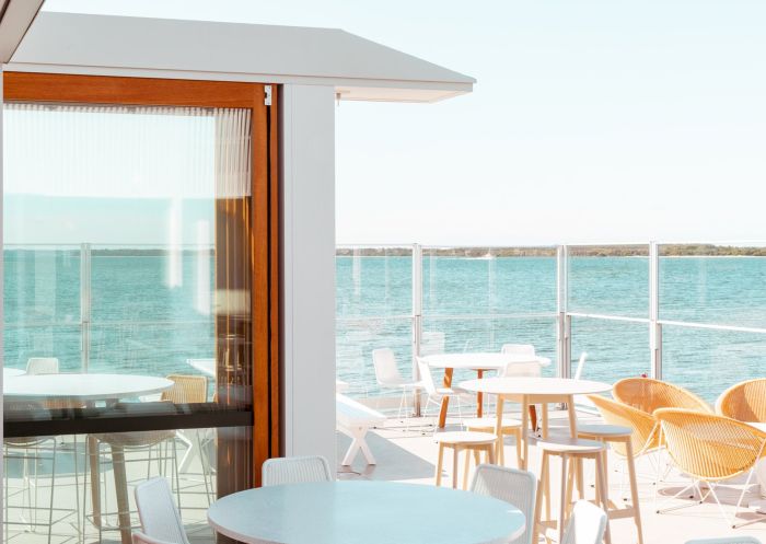 Outdoor dining at St George Sailing Club, San Souci