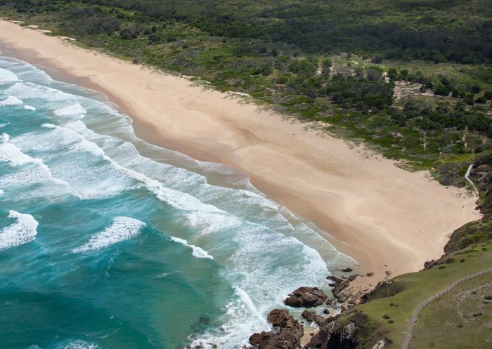 Aerial view of Look At Me Now Headland, Moonee Beach Nature Reserve