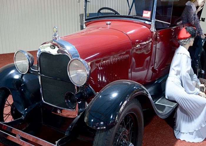 Vintage motor vehicle display at McFeeters Motor Museum, Forbes