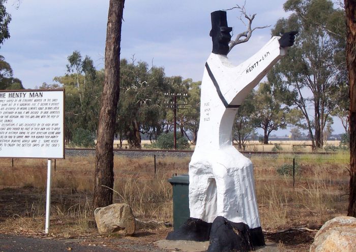 The Henty Man, located between the towns of Henty and Culcairn on the Olympic Highway, Henty