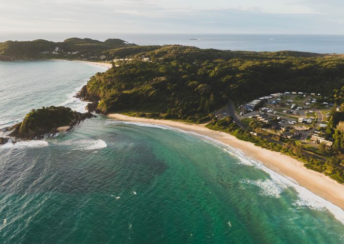 Aerial view of Number One Beach, Seal Rocks