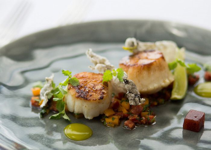 Grilled scallop dish at Estate Tuscany, Hunter Valley