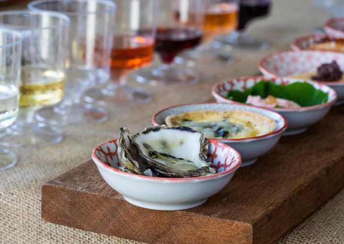 Food and wine pairings at the 2018 Southern Highlands Food and Wine Festival at Bradman Oval, Bowral
