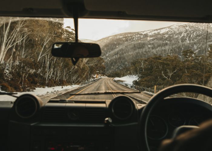 Scenic road trip along Alpine Way at Thredbo, Snowy Mountains