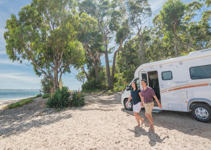 A Tilligerry Creek beach near Koala Shores Port Stephens Holiday Park, Port Stephens