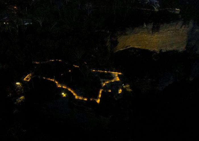 Aerial view of Katoomba Falls Reserve Night-lit Walk, Blue Mountains