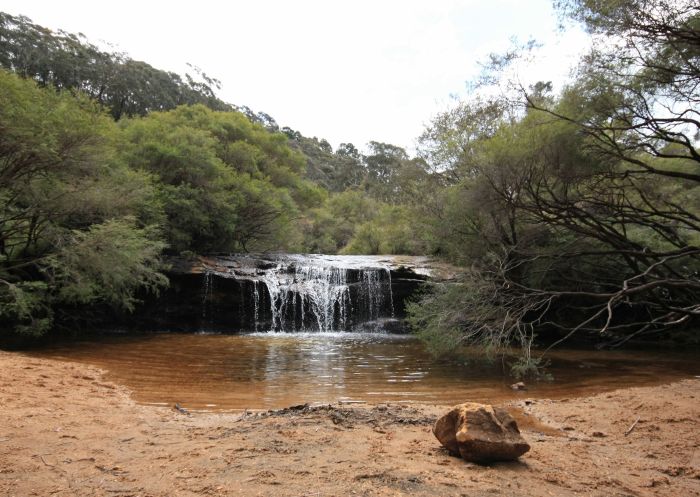 View of waterfall at Charles Darwin walk, Blue Mountains National Park