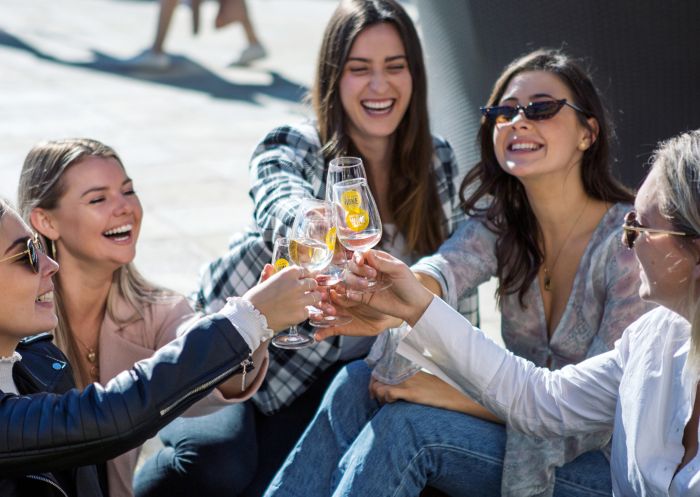 Friends enjoying wine at the Hunter Valley Wine & Beer Festival, Hunter Valley