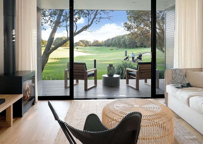 View of living room villa at Bangalay Luxury Villas, Shoalhaven Heads