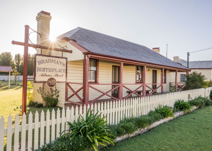 Cottage commemorating the birthplace of Australian cricketer and sporting hero, Sir Donald Bradman located at 89 Adams Street in Cootamundra, Riverina 