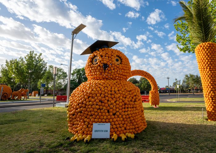Citrus Sculptures on display at the 2019 Griffith Spring Fest, Griffith