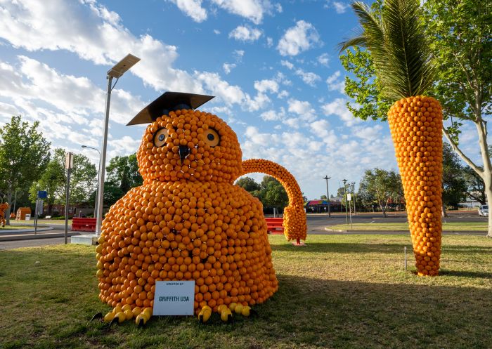 Citrus Sculptures on display at the 2019 Griffith Spring Fest, Griffith