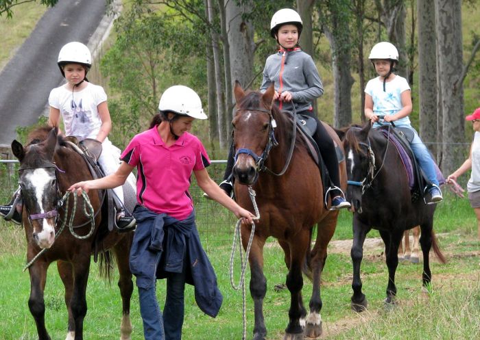 Children learning to horse ride at Hunter Valley Horse Riding and Adventures, Hunter Valley