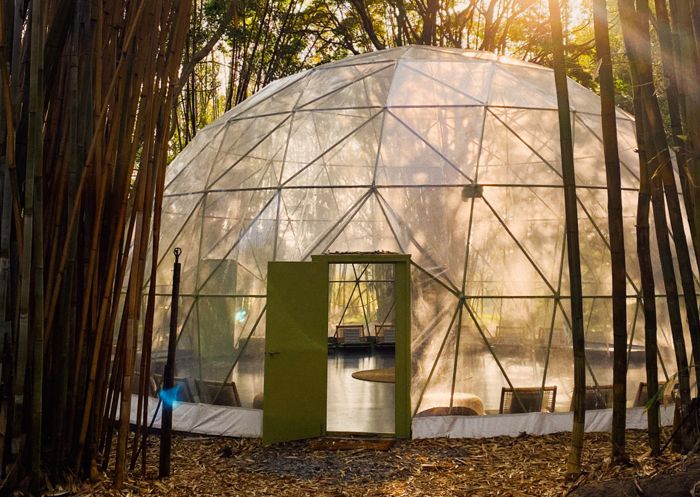 Meditation dome within the bamboo forest at Soma, Byron Bay