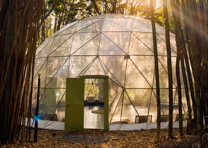 Meditation dome within the bamboo forest at Soma, Byron Bay