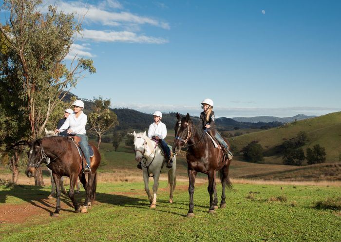 Family on a guided tour at Tamworth & Kootingal Horse Riding Adventures, Tamworth