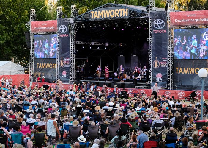 Crowd enjoying country music at the Tamworth Country Music Festival 2019, Tamworth
