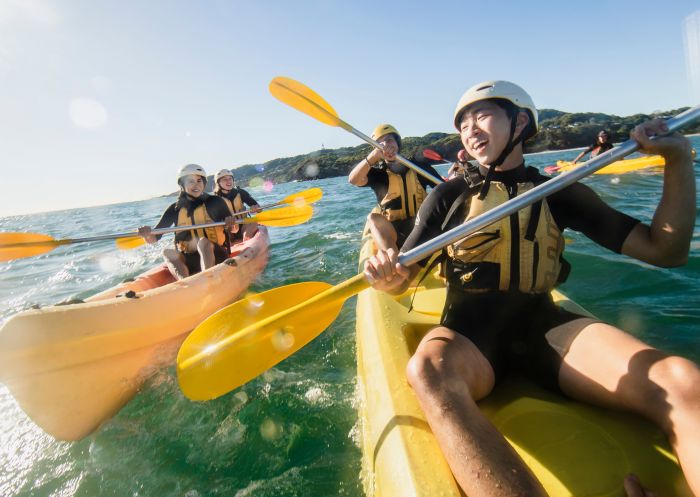 People enjoying sea kayak with Cape Byron Kayaks, Byron Bay