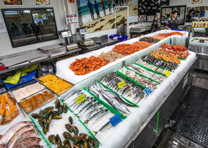 Selection of seafood at Nowra Fresh Fish and Meat Markets, Nowra