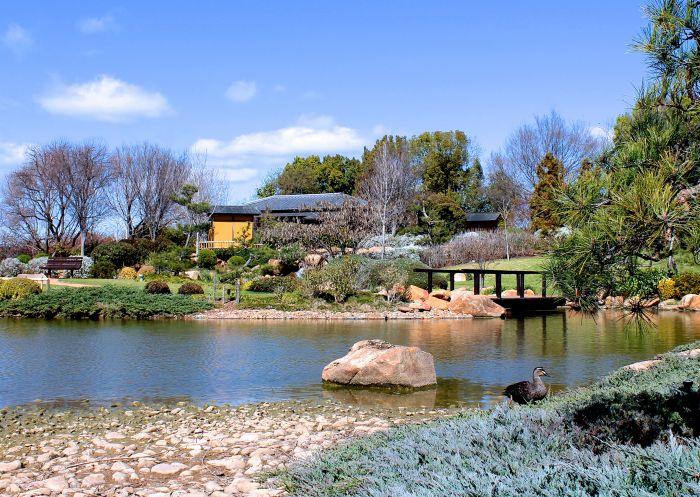 The scenic Shoyoen Japanese Garden located inside the Dubbo Regional Botanic Garden