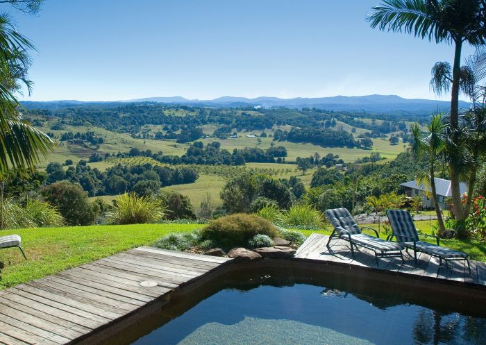 Sweeping views across the Northern Rivers hinterland from Byron Hinterland Villas, Clunes