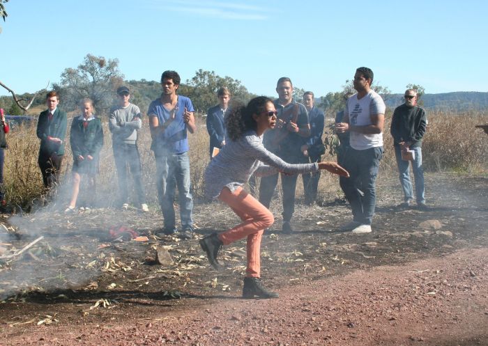 Dancing during the 2015 ceremony at the Myall Creek Massacre Memorial Walk, Myall Creek