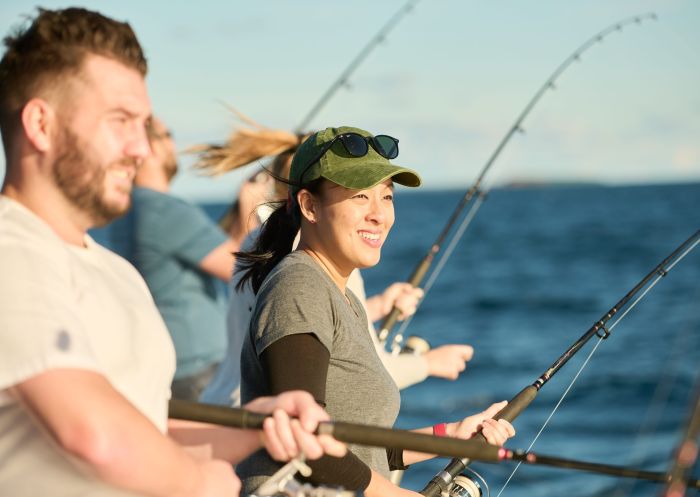 Guests onboard fishing, Aquilla Fishing Charter, Wollongong