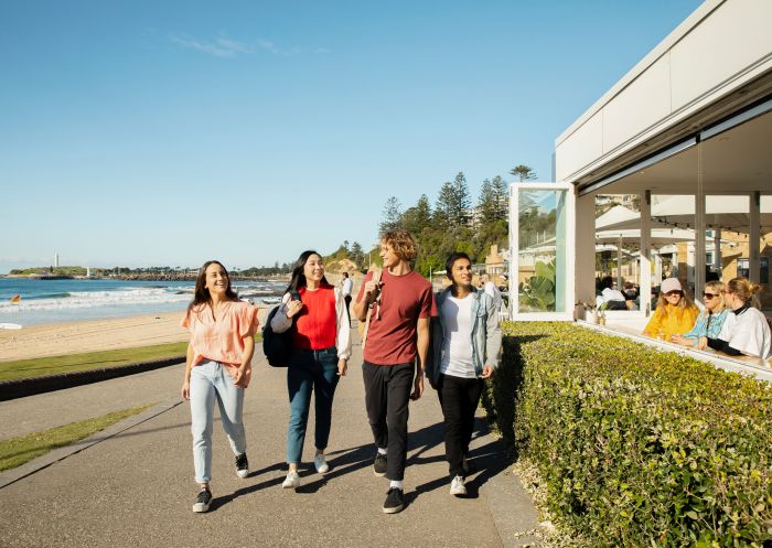 Young people outside of cafe, Diggies, Wollongong