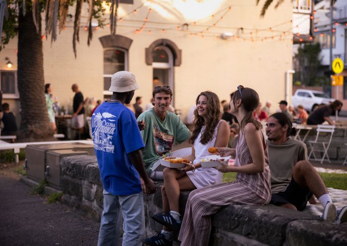 Friends enjoy food and drink, Scottie's, Newcastle