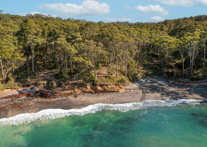 Aerial view of beach, Grandfathers Gully, Munjip Trail, Batehaven - Credit: Jon Harris | Eurobodalla Shire Council