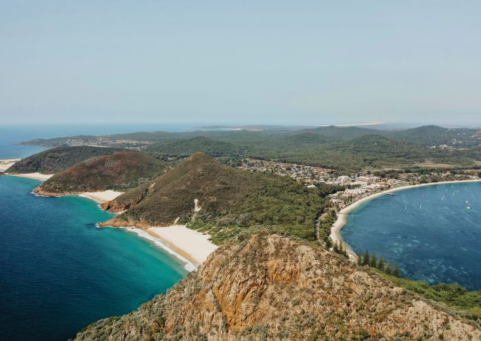Scenic views over bays, Tomaree Head Summit, Port Stephens