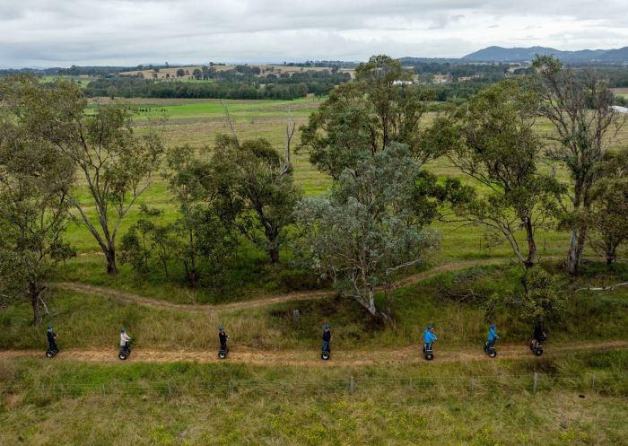 Aerial view of a group, NSW Segway Tours Hunter Valley, Pokolbin, Hunter Valley