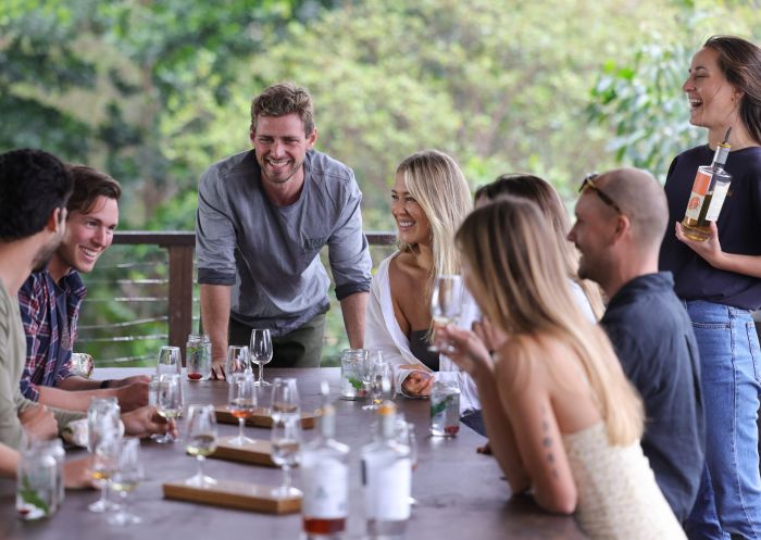 Group at a tasting, Cape Byron Distillery, McLeods Shoot