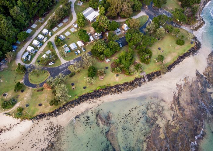 Aerial view, Woody Head campground, Bundjalung National Park, Woody Head- Credit: John Spencer | DCCEEW