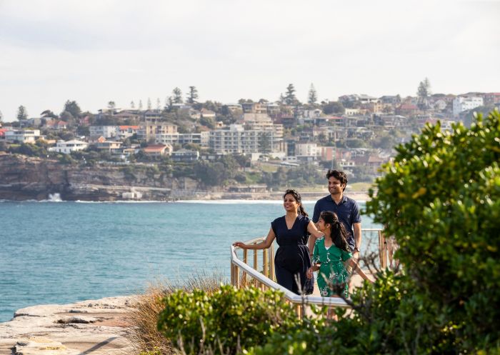 Family enjoying the Bondi to Coogee Coastal Walk, Sydney