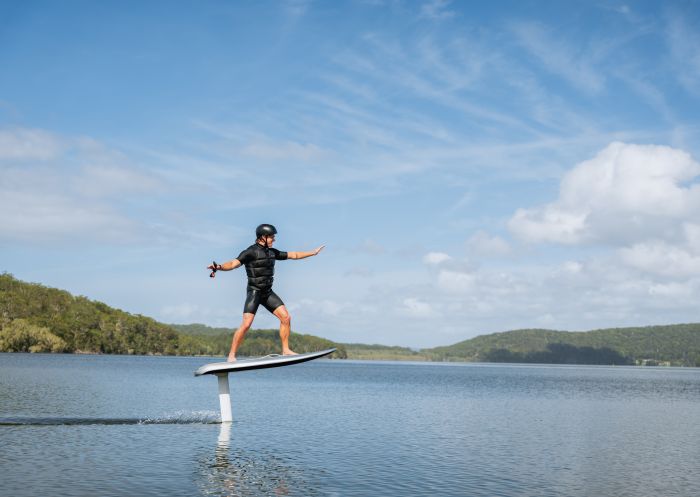 In action on a lake, OzFoiling, Smiths Lake 