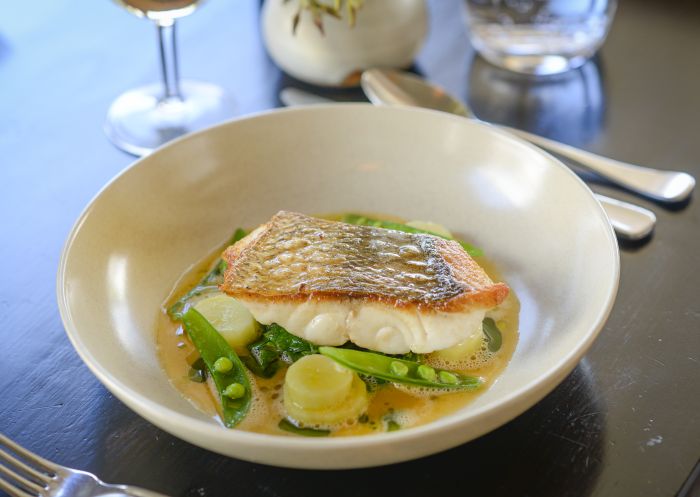 Pan roasted snapper, South on Albany, Berry -  Credit: Katie Rivers Photography