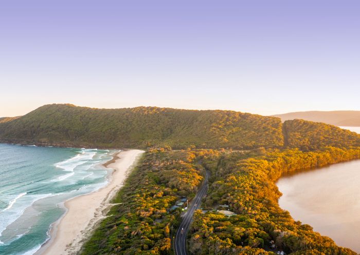 Sunset aerial, Tiona Holiday Park, Forster  - Credit: Tiona Holiday Park