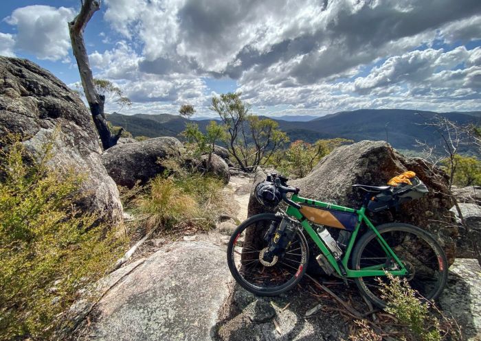 Bike against a rock, New England High Country - Credit: Armidale Regional Council