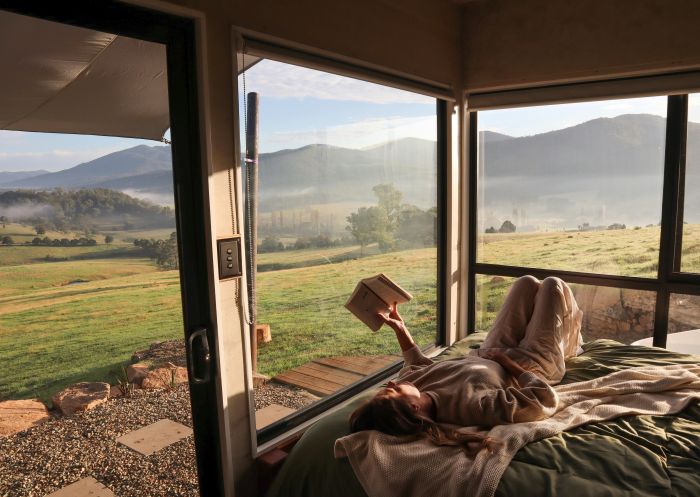 Bed with a View, Hillview Farm Tiny Escapes, Towamba - Credit: Pia Nemec