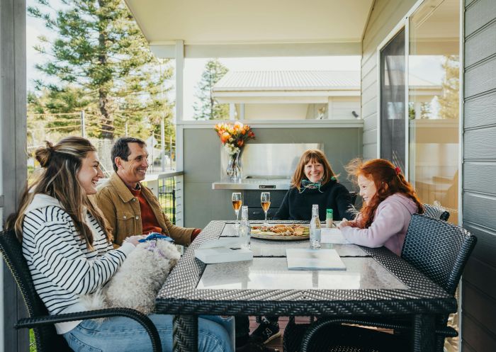 Family on deck, Holiday Haven Shoalhaven Heads, Shoalhaven Heads - Credit: Josh Brnjac