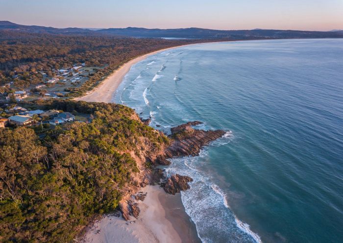 Aerial view with sunrise, Pambula Beach, Pambula - Credit: David Rogers