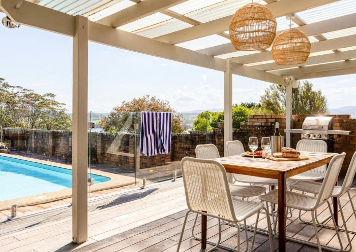 Outdoor balcony and pool, The Farmhouse at Cupitt's Estate, Ulladulla - Credit: The Farmhouse at Cupitt's Estate