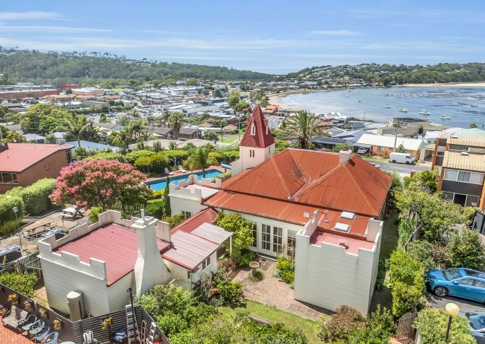 Aerial view with ocean, Munns Tower House, Merimbula - Credit: Munns Tower House