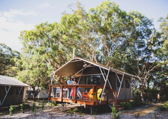 Family enjoying their stay, Port Stephens Koala Sanctuary, One Mile