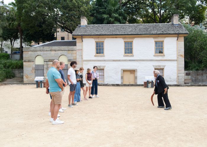 Small group enjoying an Aboriginal Dreaming Tour with Margret Campbell, Dreamtime Southern X, Sydney