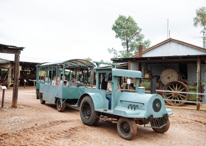 Blue vintage train, Griffith Pioneer Park Museum, Griffith