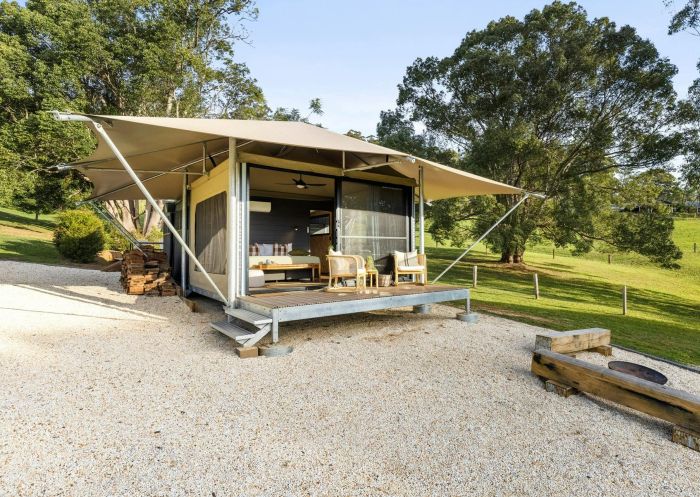 Outside of glamping tent, The Lodge Bellingen, Bellingen - Credit: The Lodge Bellingen