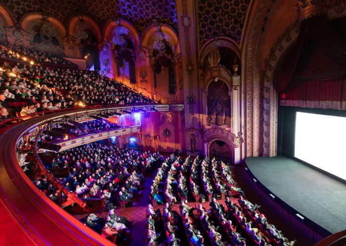 The State Theatre lit up by a screen, Sydney Film Festival, Sydney - Credit: Sydney Film Festival