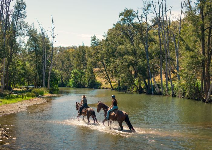 River crossing on horseback at Chesleigh Homestead, Sofala